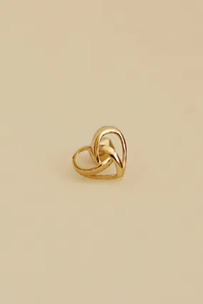 14K Solid Gold Tie Knot Heart Tragus Cartilage Helix Conch Earring Barbell Piercing Stud