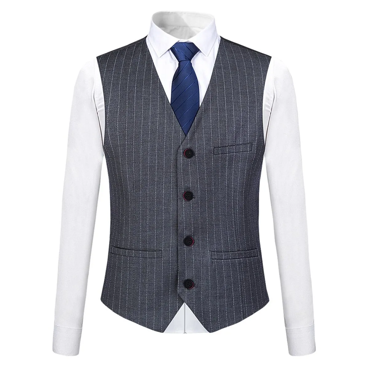 3-Piece Suit Stripe Design Suit Grey