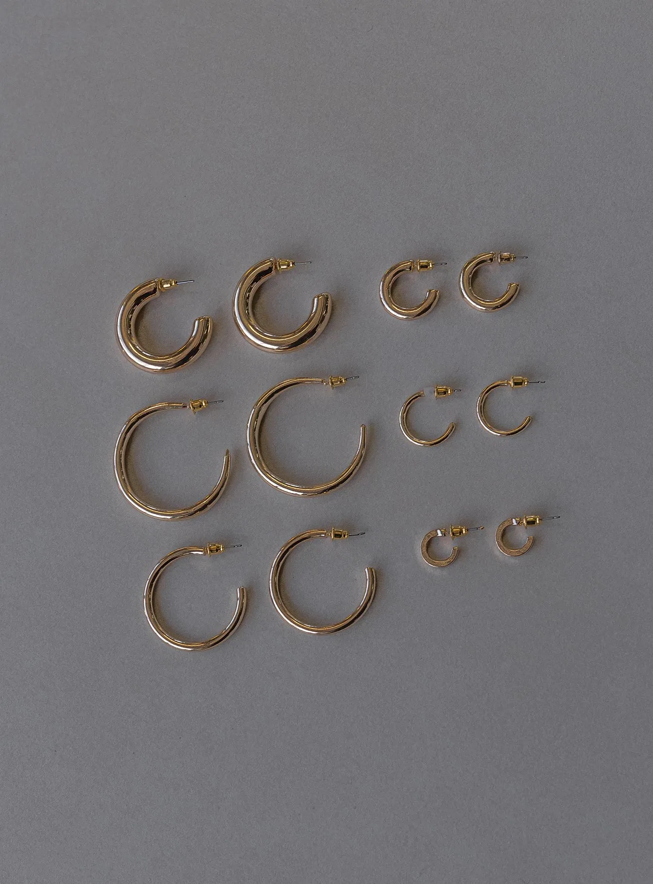 Abbey Rose Hoop Earring Pack Gold