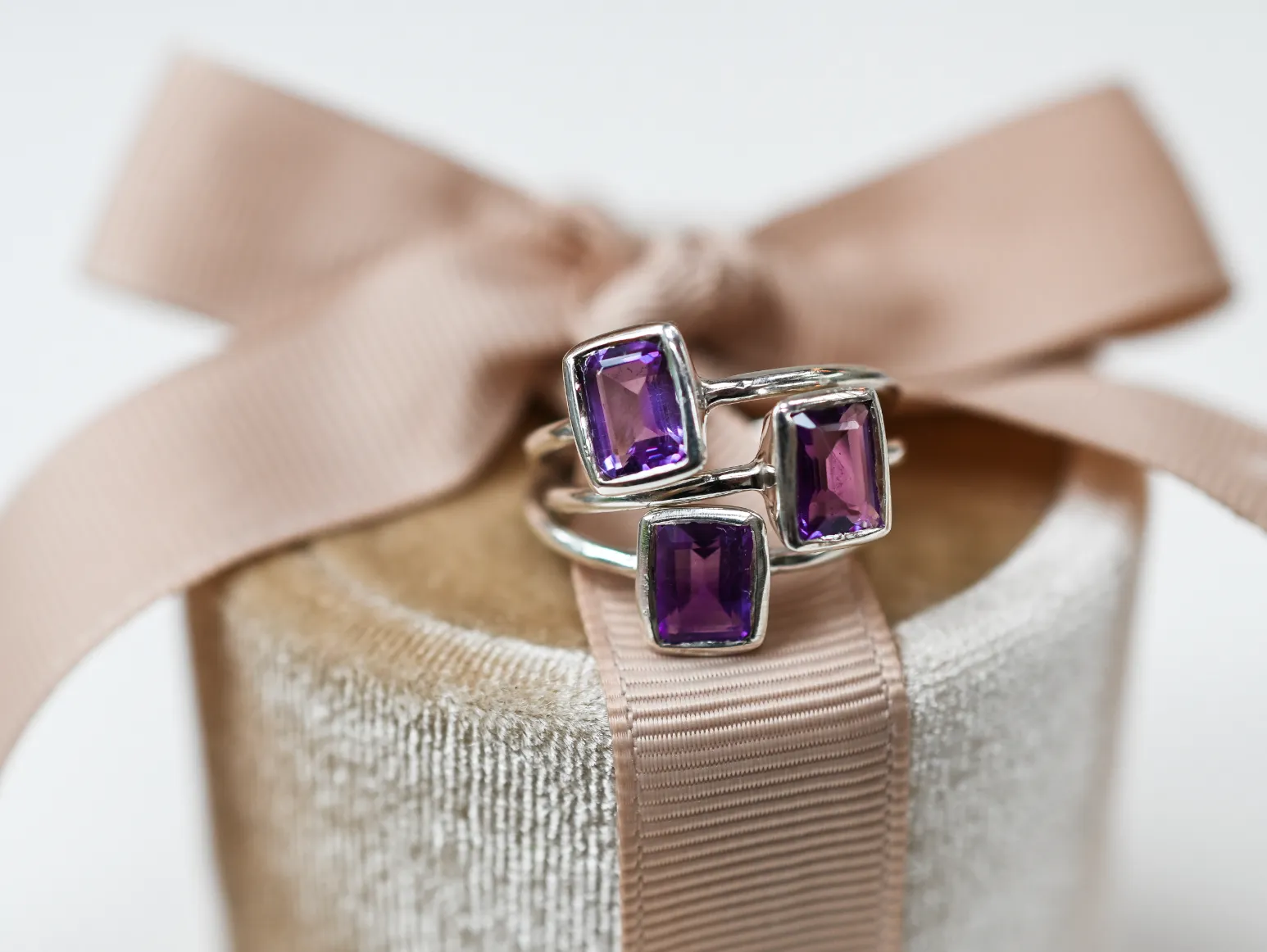 Amethyst Wild at Birth Ring - February