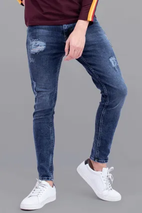 Anguish Blue Distressed Denim