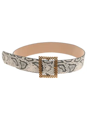 Animal Print Square Buckle Belt