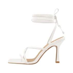 Ankle Strap Square Toe Stiletto Sandals