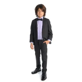 Appaman Mod Boys Slim Charcoal Pencil Stripe Suit Q8SU3