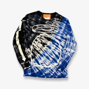 B Wood Big Ghost Dyed L/S Tee Blue Black