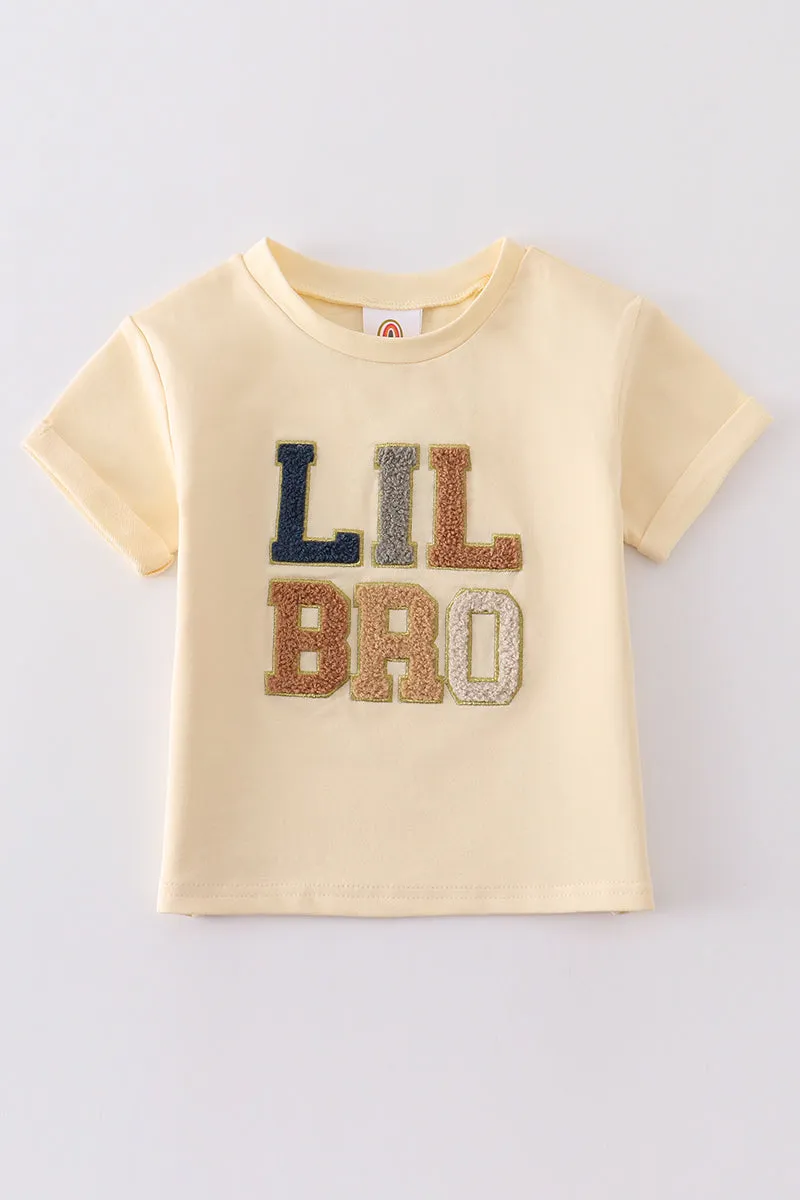 Beige LIL BRO chenille pat top