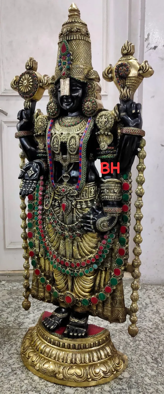 Big Size Lord Tirupati Balaji/Sri Venkateswara Brass Statue ( 47 inches ) -ANUB001SB