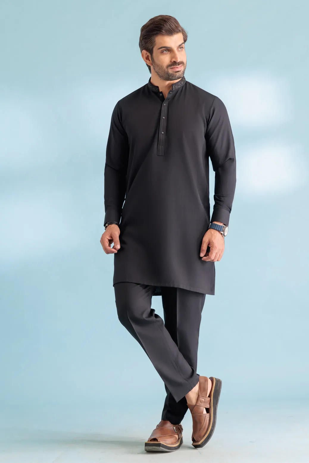 BLACK-BLENDED-KURTA SHALWAR - (KSW23-013)