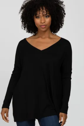 Black V-Neck Top