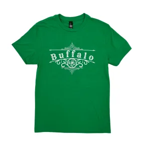 Buffalo With Irish Iron Works Design Kelly Green T-Shirt