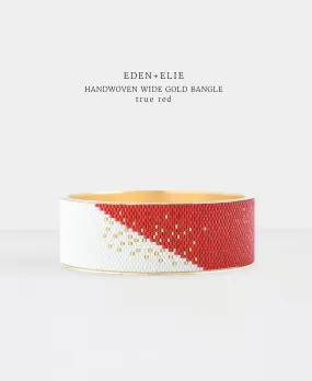 EDEN   ELIE Everyday wide gold bangle - true red