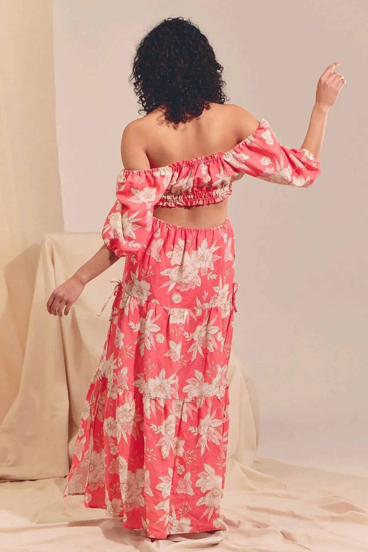 Eden Linen Maxi Dress - Hawaii Rose Collection