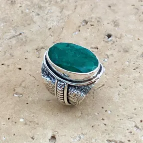 Emerald Quartz Oval Ring - Kumari