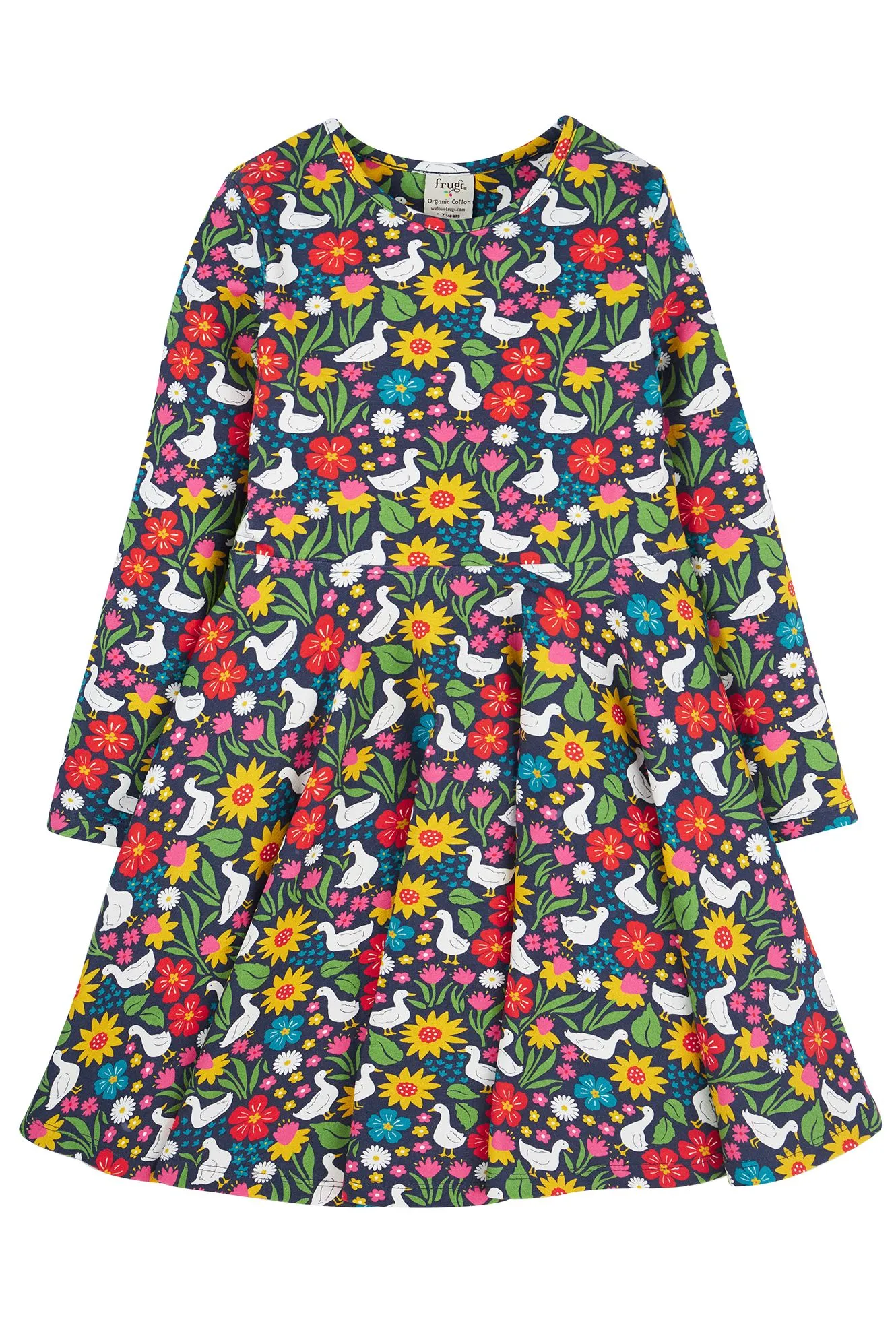 Frugi Springtime Ducks Sofia Skater Dress