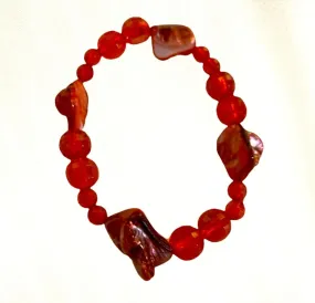 Glass layered beads bracelet