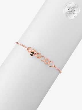 Honeycomb Bee Two Tone Bracelet