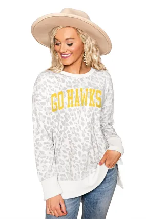 Iowa Hawkeyes Leopard Pullover : White/Grey