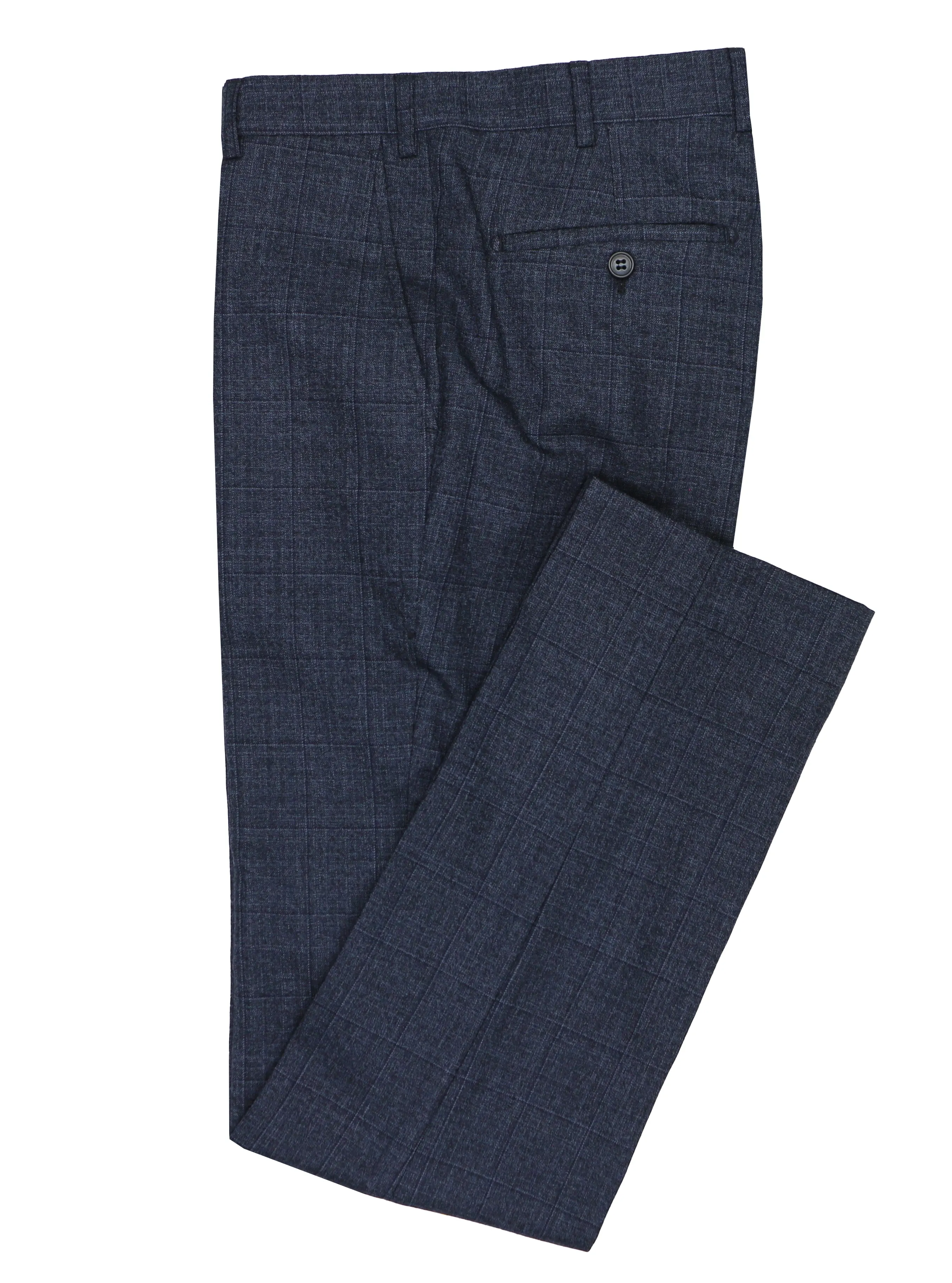 Lisbon Edward Navy Checked Suit