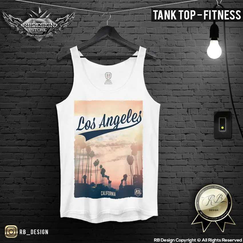 Los Angeles California Men's T-shirt Sunshine Palm Trees Tank Top MD075