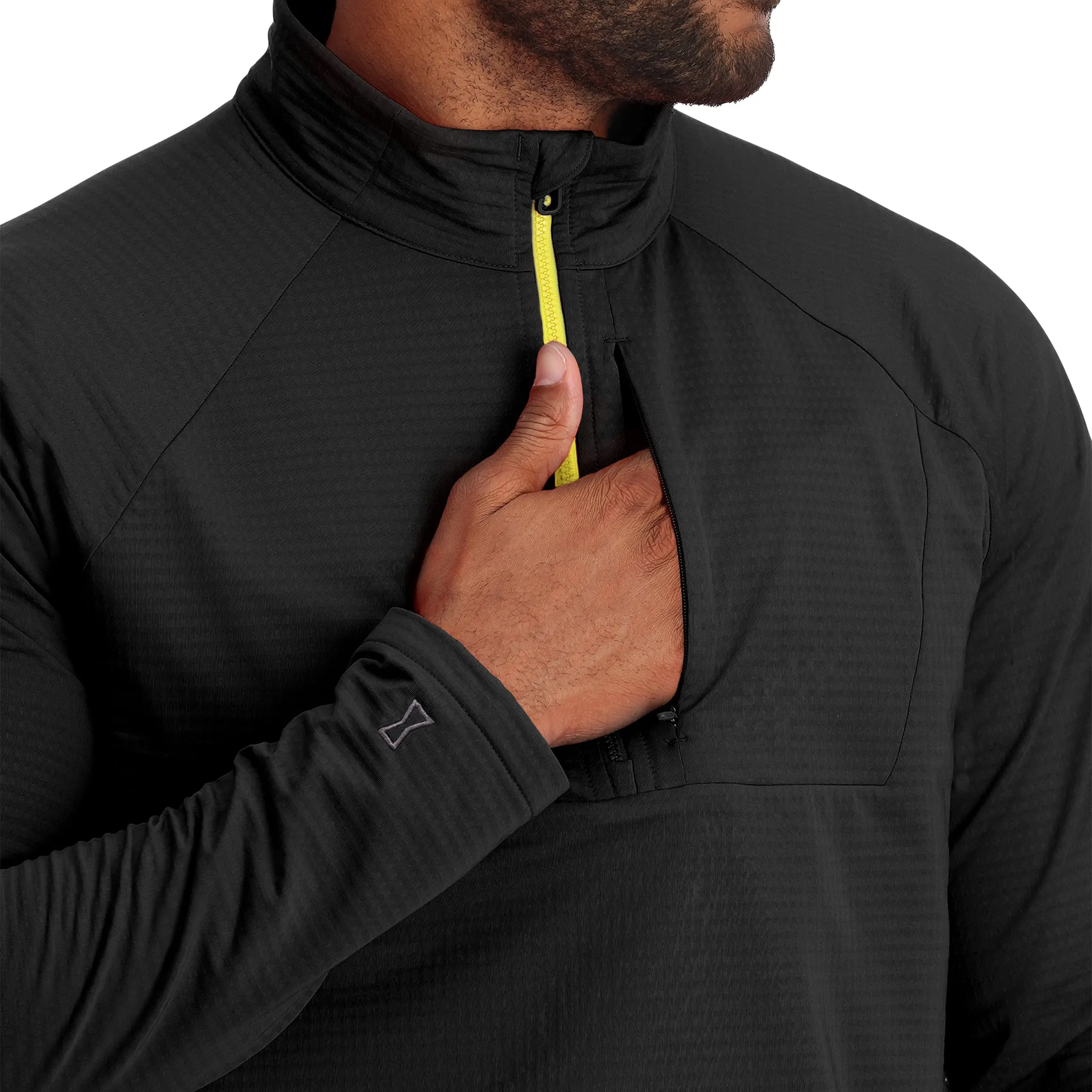 Mens Matrix Gridweb Half Zip - Black