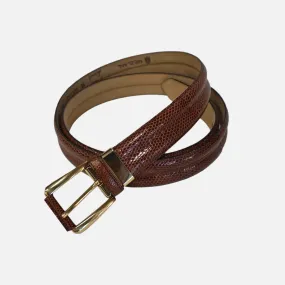 Mezlan Mens Belt Tan Genuine Lizard (Ones Size)