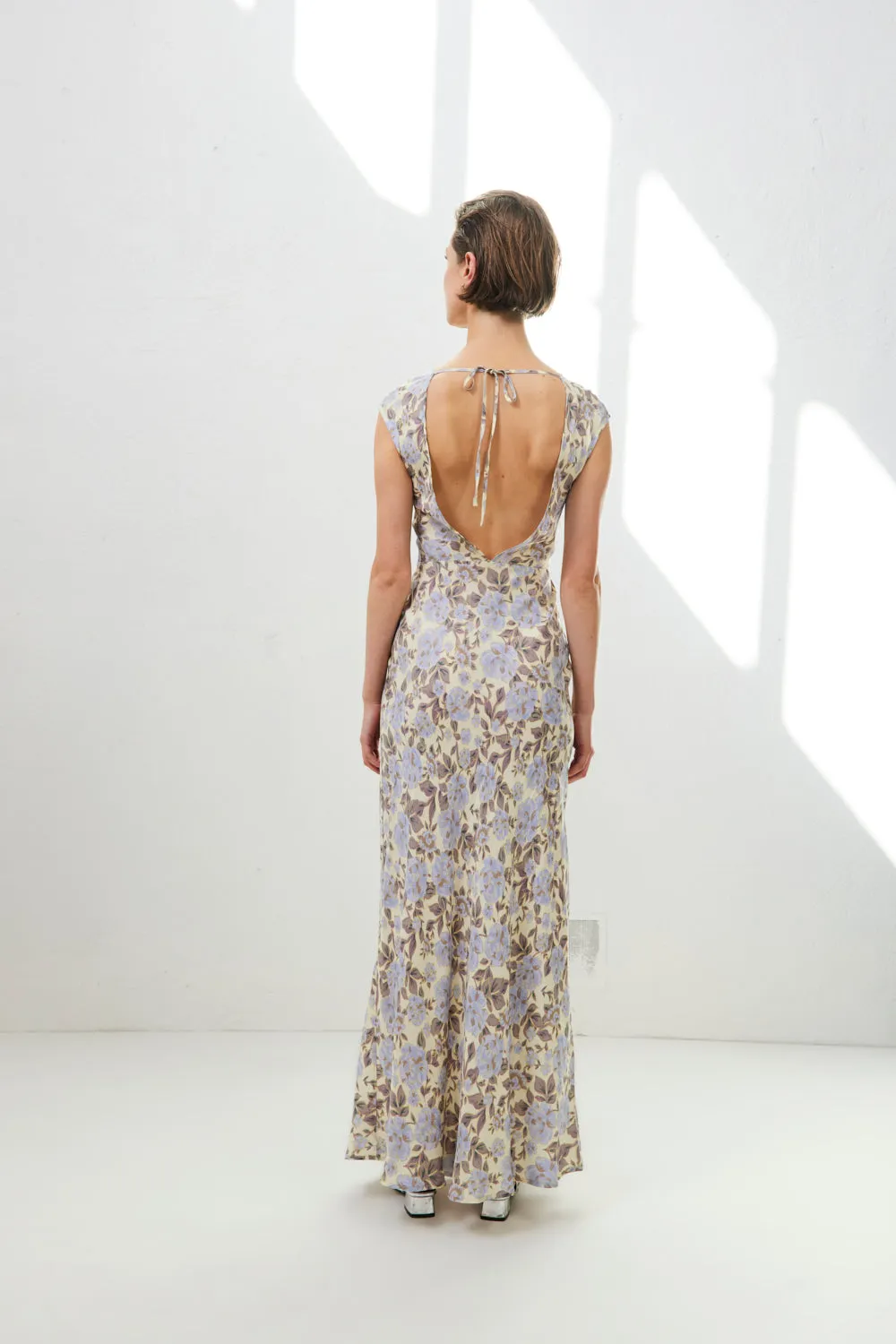 Paris In The 90's Bias Cut Maxi Dress Floral