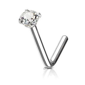 Round C.Z L Bend Nose Stud