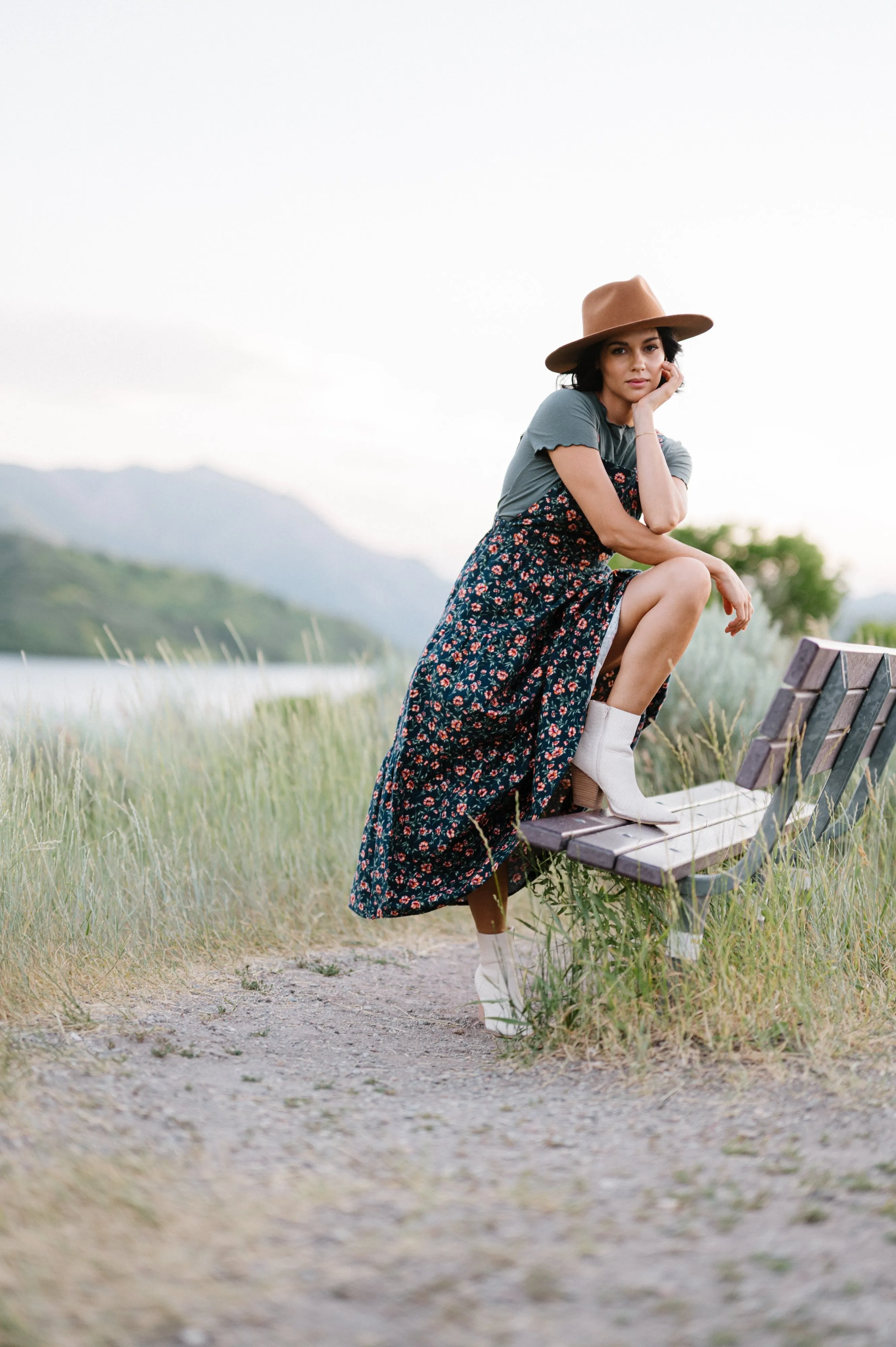 Shay Overall Floral Navy Maxi Dress