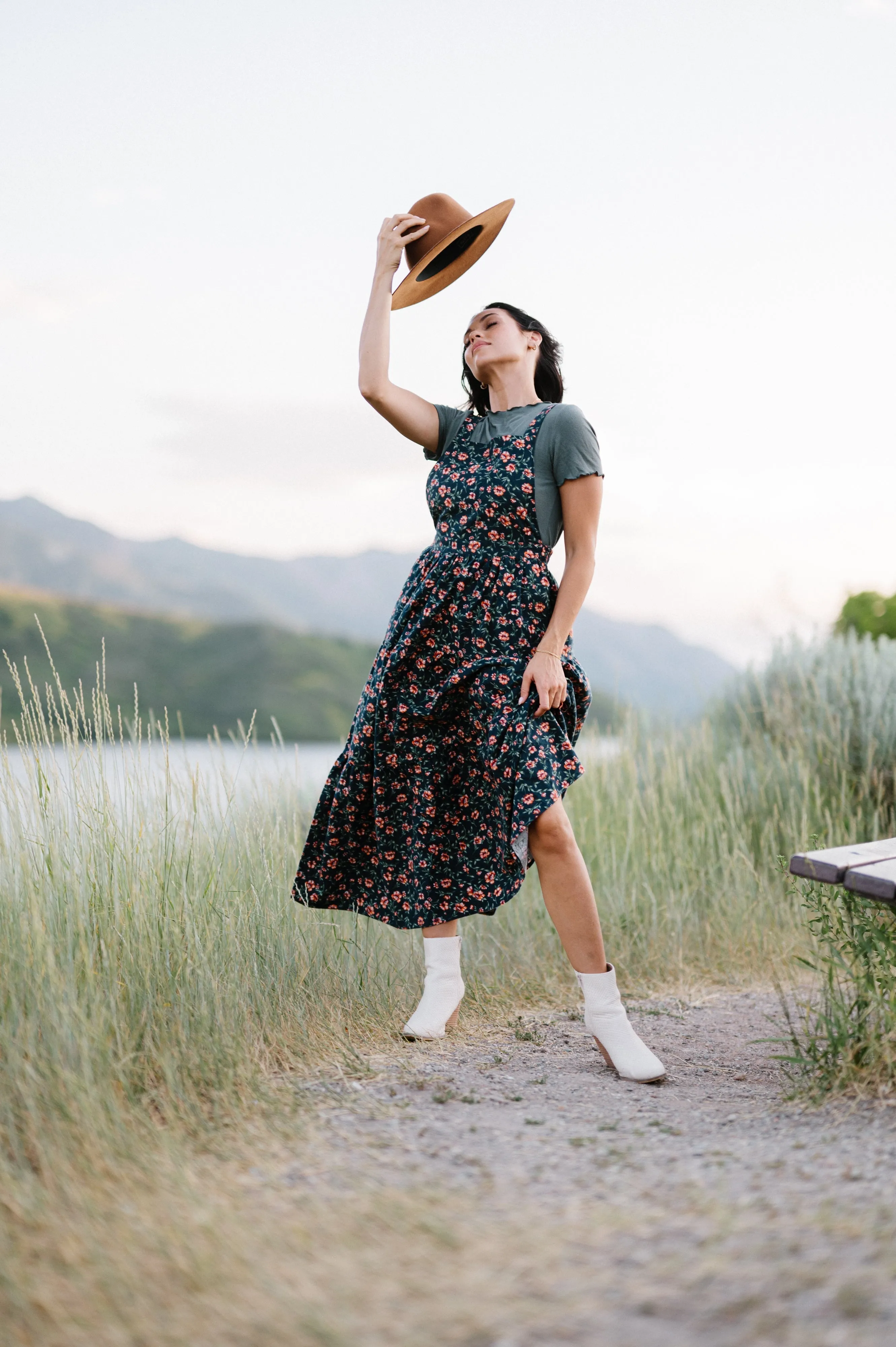 Shay Overall Floral Navy Maxi Dress