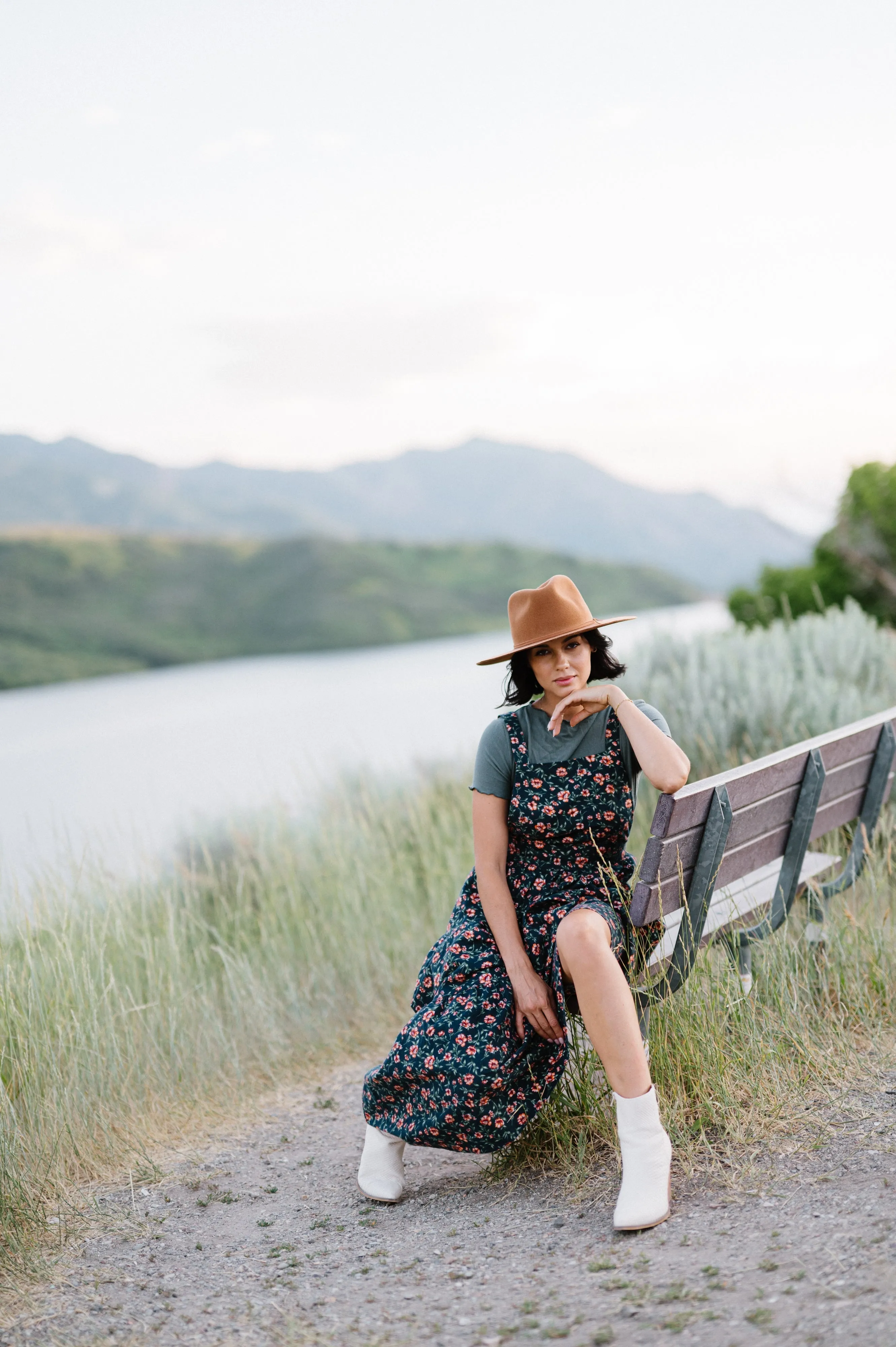 Shay Overall Floral Navy Maxi Dress