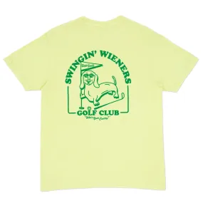 swingin’ wieners golf club unisex pocket tee | birdie green