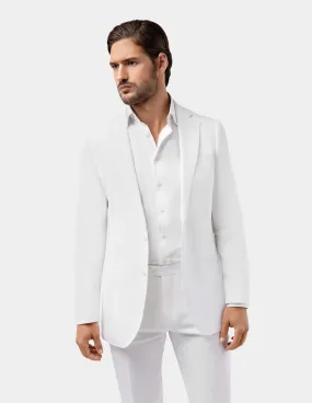 White Linen Single Breasted Suit